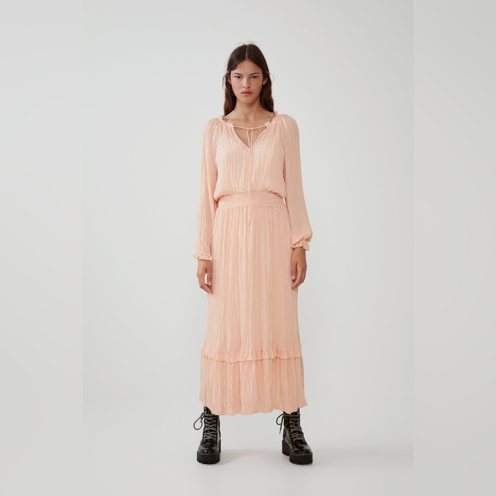 ZARA Pleated Voluminous Dress. Size - L - Picture 4 of 11